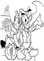 kolorowanki Kaczor Donald przytula kaczuszkę Daisy - malowanki do wydruku nr  57